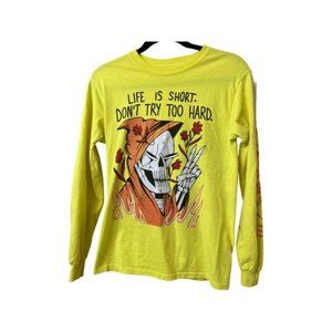 Crocodile Jackson Skeleton LS Tee Fluorescent Yellow Life Short Don't Try Hard